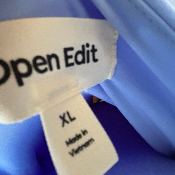 Second date look- Open Edit midi stretch blue hydrangea dress - NWT size XL - Picture 8 of 14